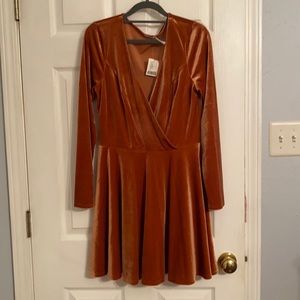 Urban Outfitters Velvet Long Sleeved Dress